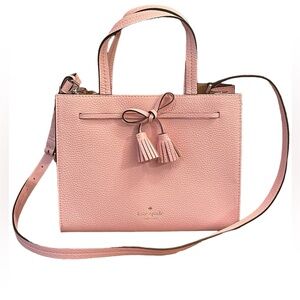 Kate Spade Hayes small satchel, crossbody, peppled leather,‎ tea rose